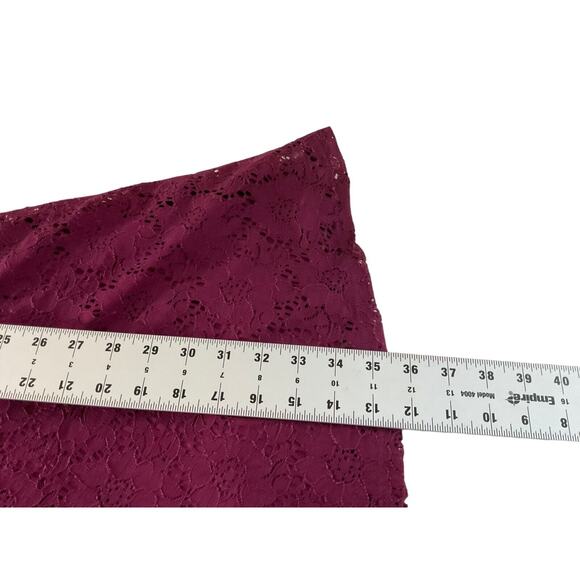 My Michelle Juniors Burgundy Lace Fit-and-Flare Dress Size 11 Open Back New - Picture 4 of 14